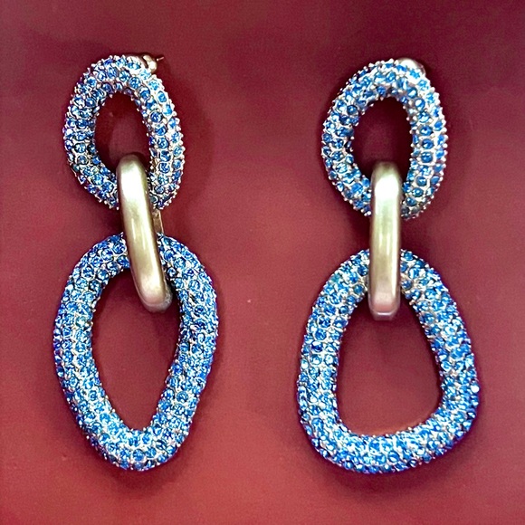 🌺🎉HP🎉🌺 NWT Reyes Crystal Earrings Light Sapphire - Picture 7 of 16